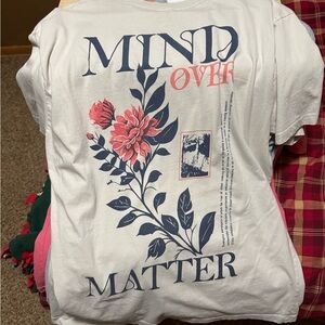 Free Planet Beige Tee with Flower Graphic